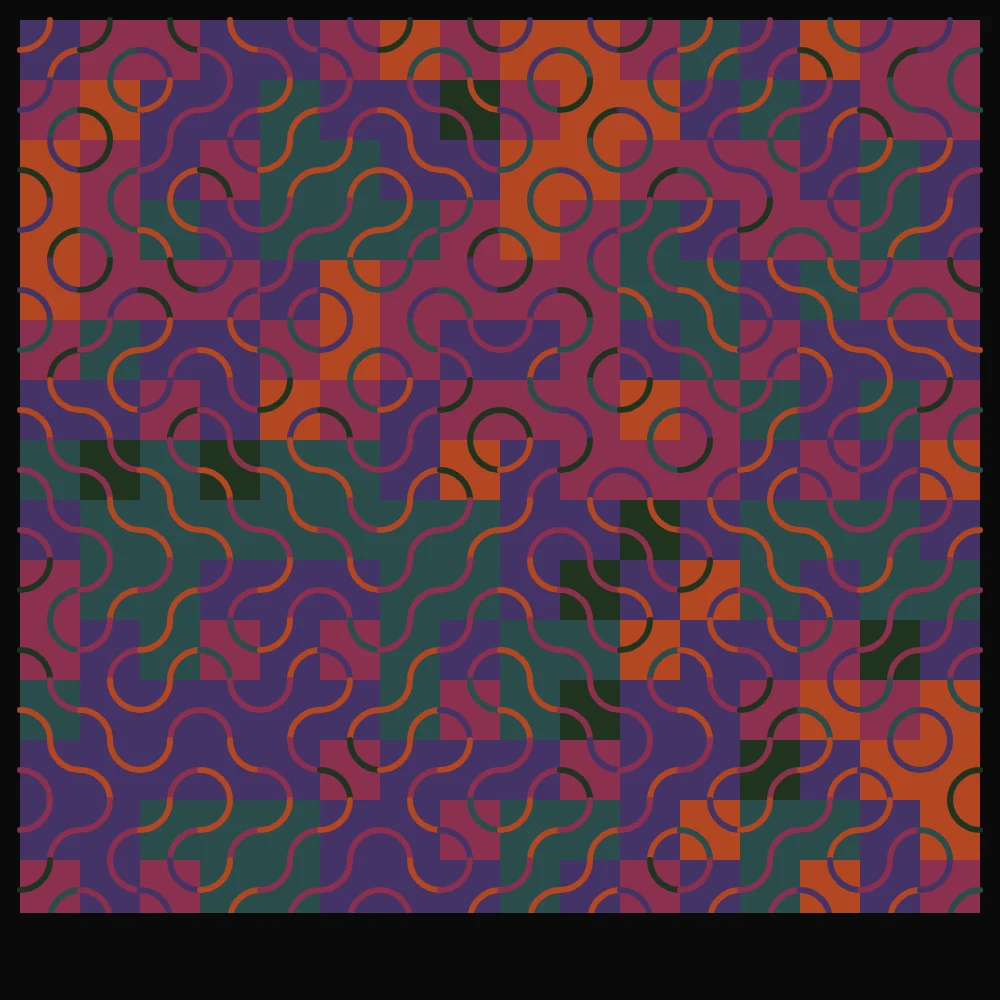 Truchet rule-colored